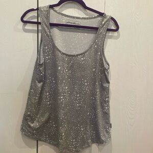 Eddie Bauer tank sleep shirt, grey with white pattern. Women’s size M